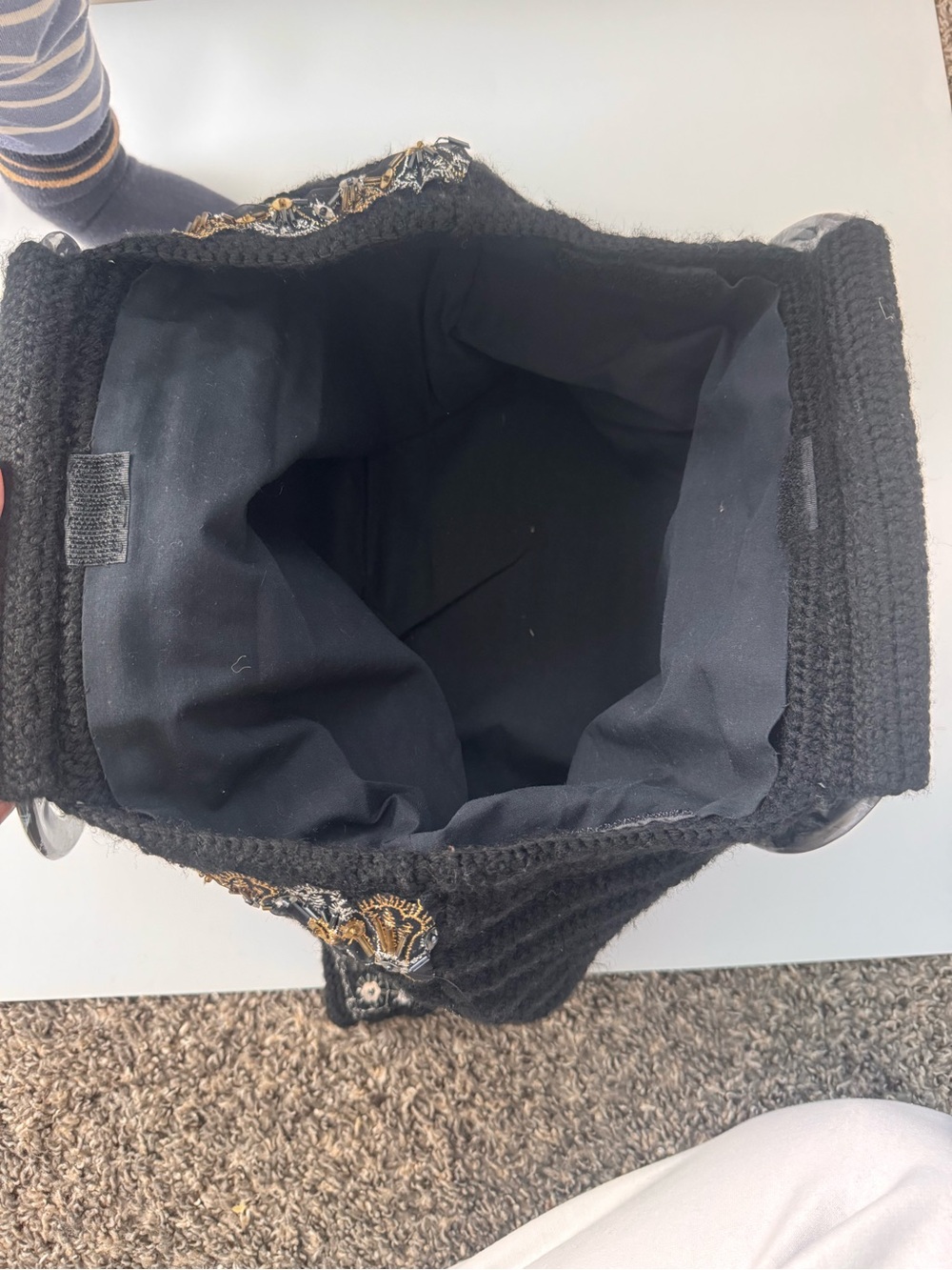 Black Embellished Tote with Gold & Silver Accents - Picture 7 of 8